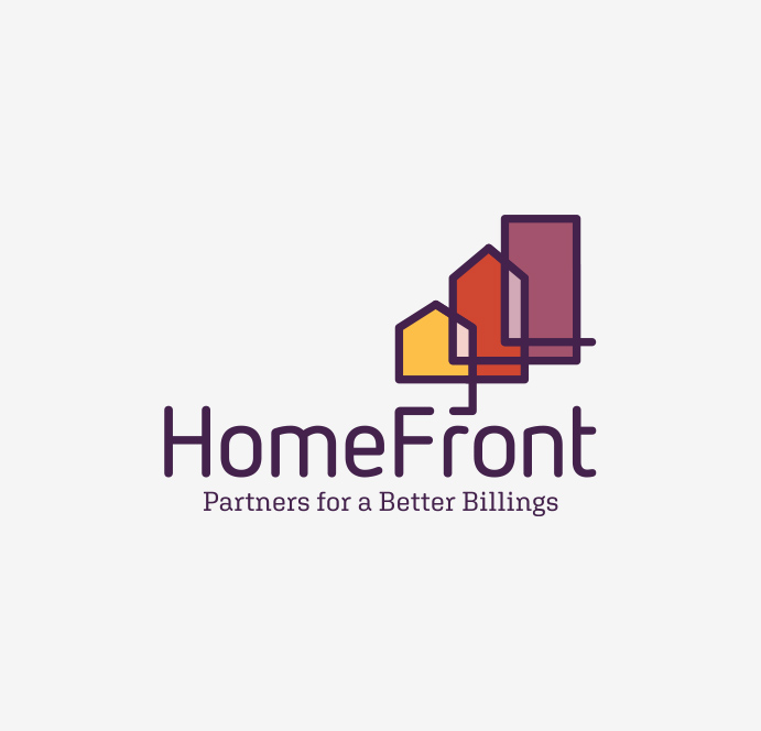 HomeFront full color logo: HomeFront, Partners for a Better Billings